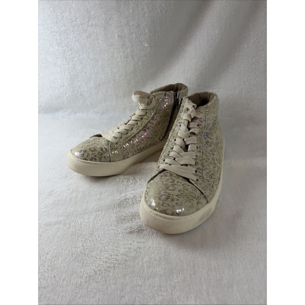 Hey Girl by Corkys "Imagine" Metallic Leopard High Top Sneakers 8 Side Zip EUC